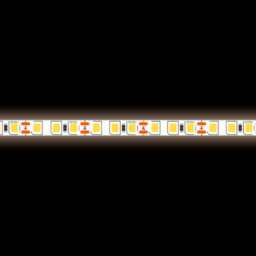 Светодиодная лента 2835-120SMD 9,6W 12V тёплый белый